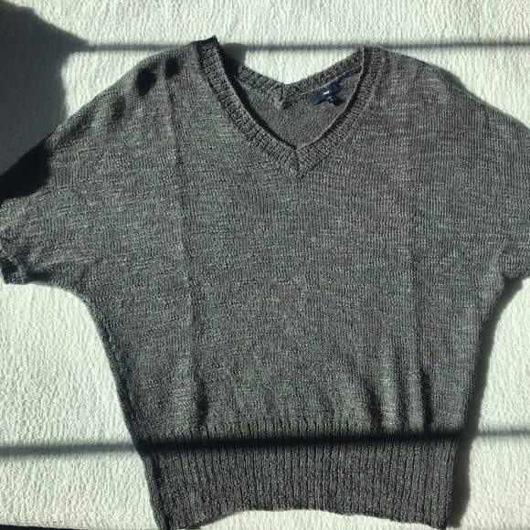 GAP Soft Grey Dolman Sleeve Sweater, Gray Sweater, V Neck, V Back sweater, S - Picture 6 of 10